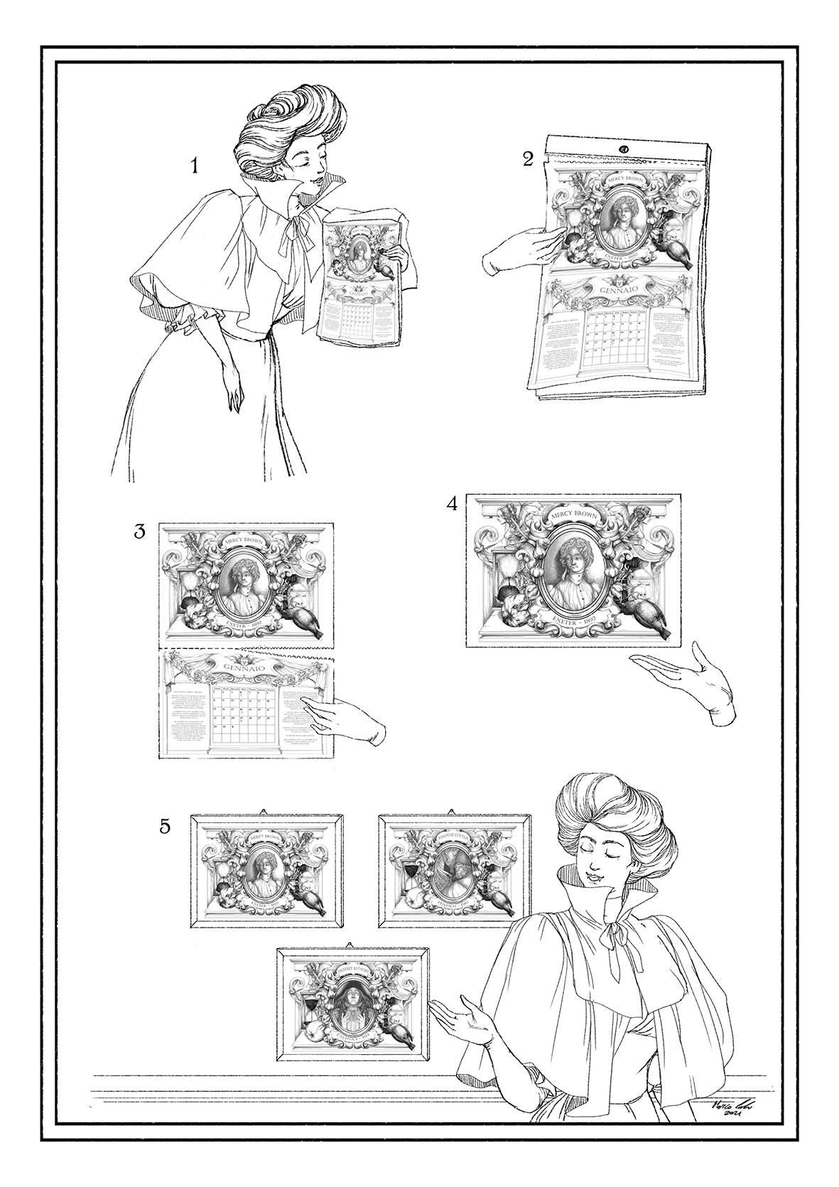 copertina calendario retro